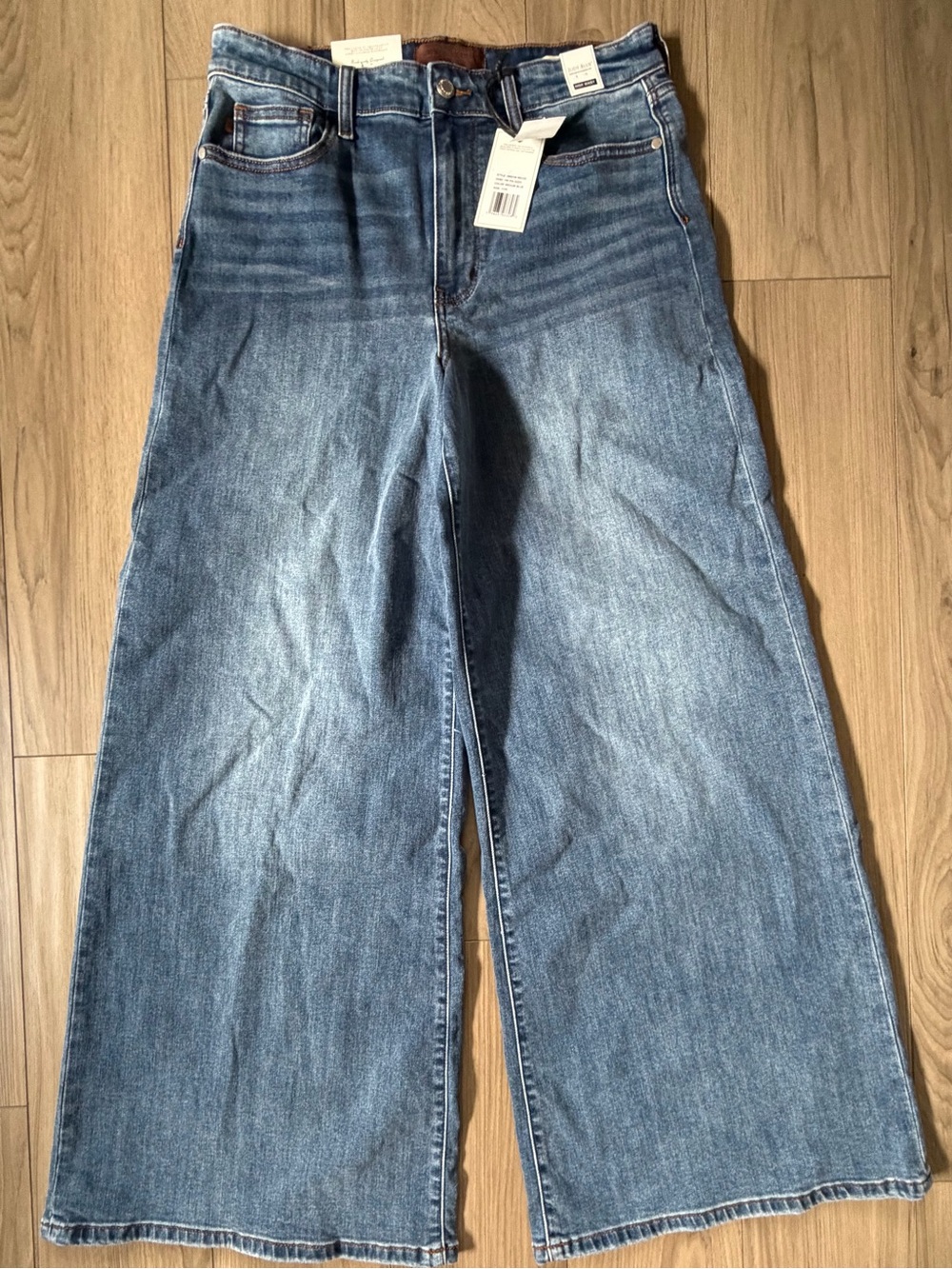 NWT Judy Blue Palazzo Women's High-Waisted Wide-leg Jeans Sz 11/30 X 32 Med Blue